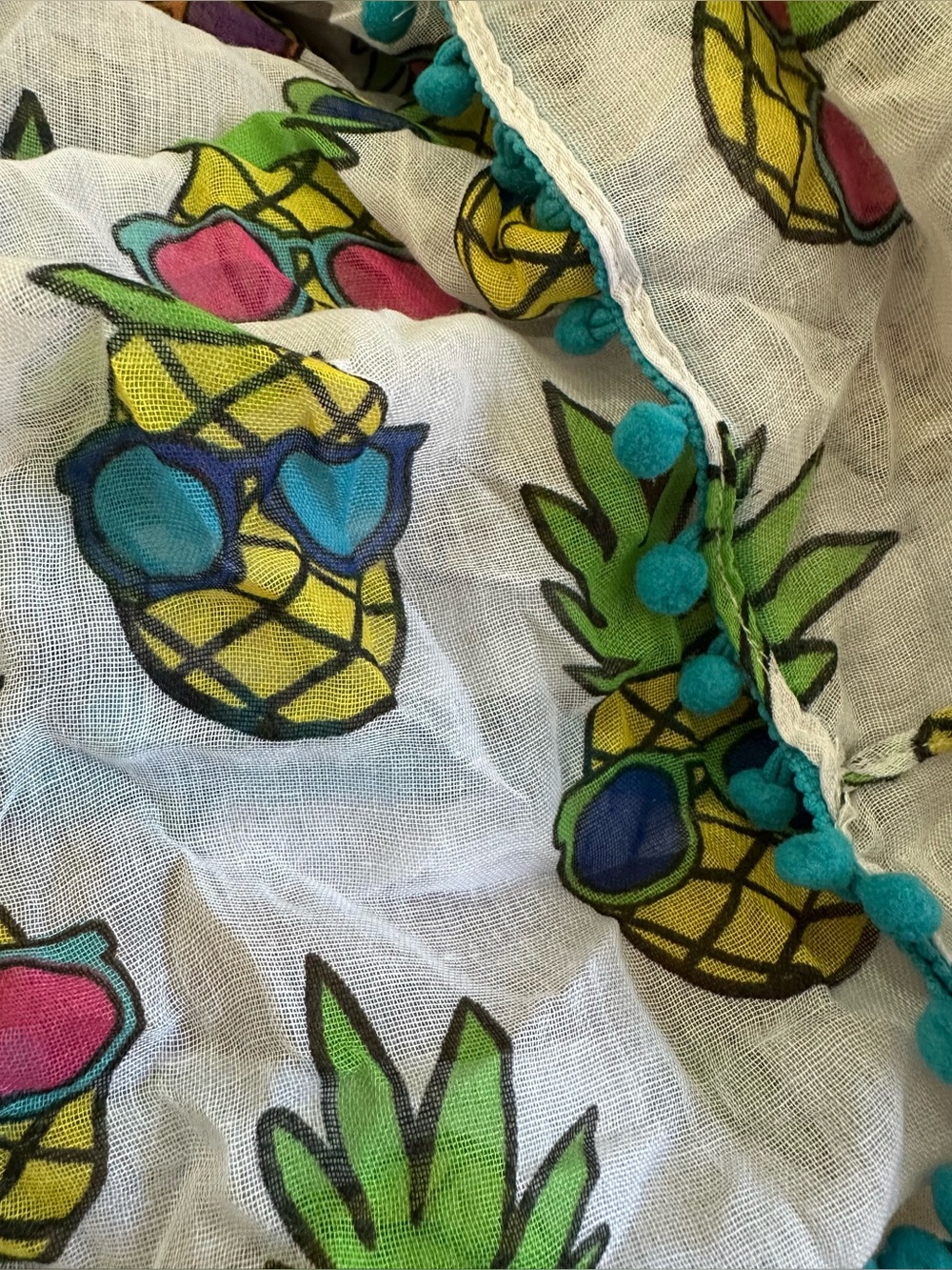 Pineapple Print Infinity Scarf - Picture 3 of 4